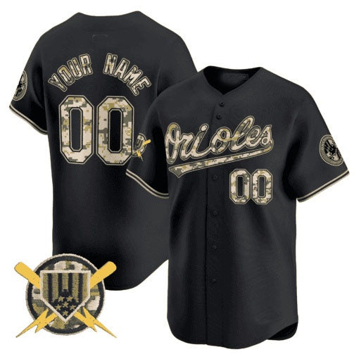 Custom Baltimore Orioles Armed Forces Day Vapor Premier Limited Jersey ¨C Black JEROMEN