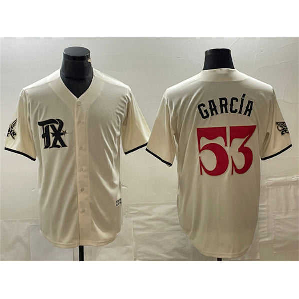 Texas Rangers #53 Adolis Garc¨ªa Cream JEROMEN City Connect Cool Base Stitched Jersey