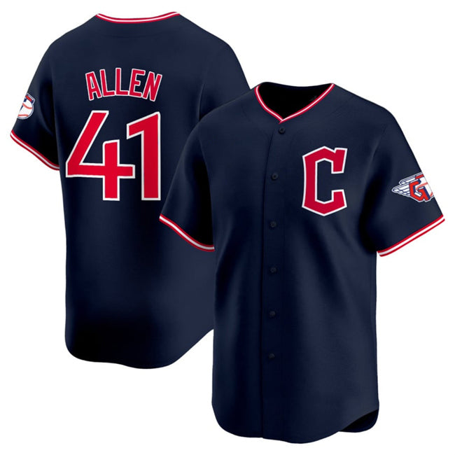 Cleveland Guardians #41 Carlos Santana Navy JEROMEN 2025 Alternate Limited Stitched Jersey