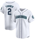 Seattle Mariners #2 Justin Turner White JEROMEN 2024 Home Limited Stitched jersey