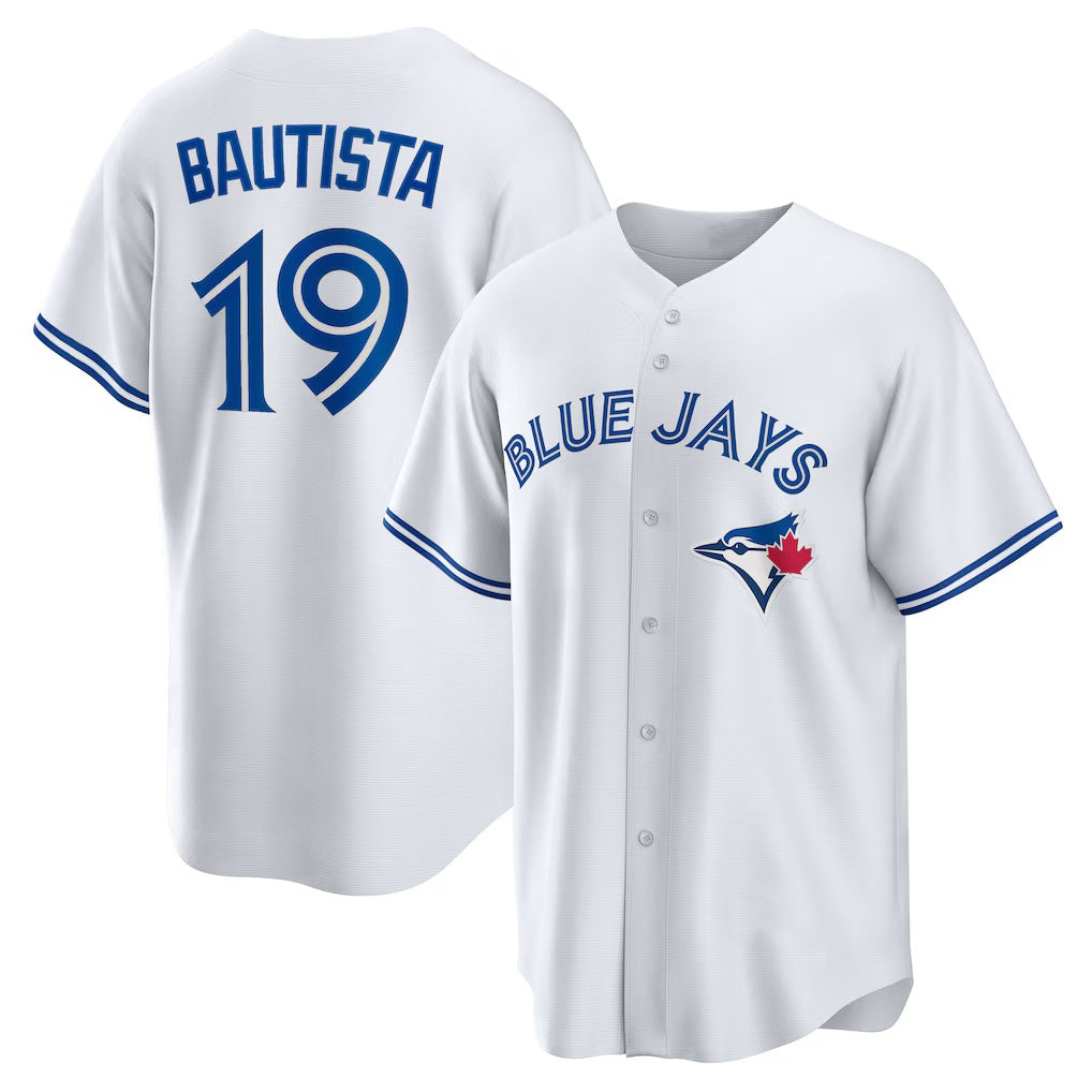 Toronto Blue Jays #19 Jose Bautista White JEROMEN Home Retired Player Replica Jersey