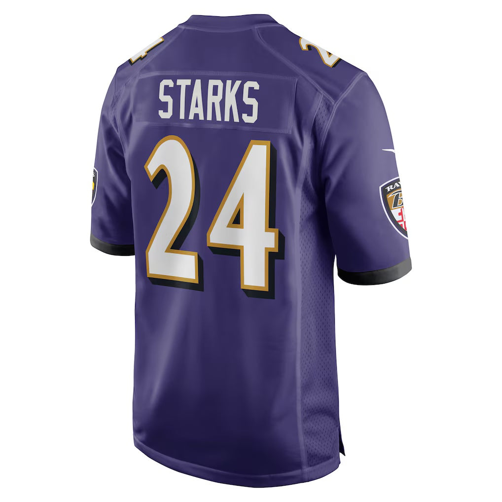 B.Ravens #24 Malaki Starks Purple JEROMEN 2025 Draft First Round Pick Game Jersey