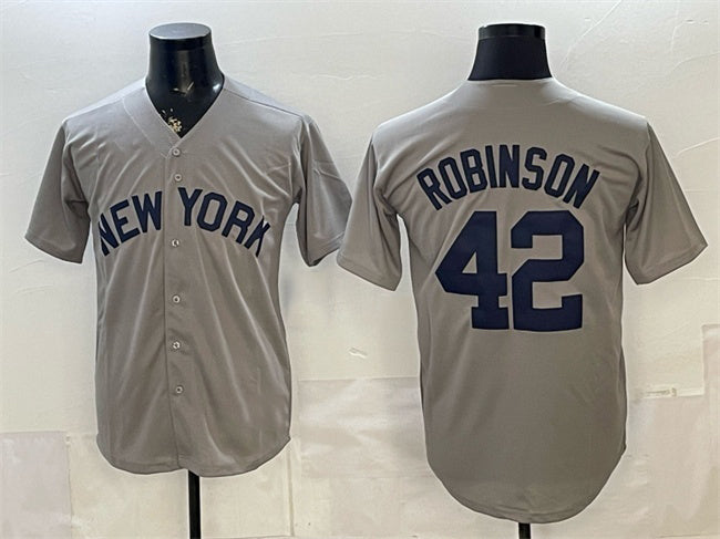 New York Yankees #42 Jackie Robinson Grey JEROMEN Stitched Jersey