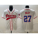 Atlanta Braves #27 Austin Riley White JEROMEN Cool Base With Patch Stitched Jersey 2