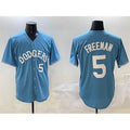 Los Angeles Dodgers #5 Freddie Freeman Light Blue JEROMEN Limited Stitched Jersey