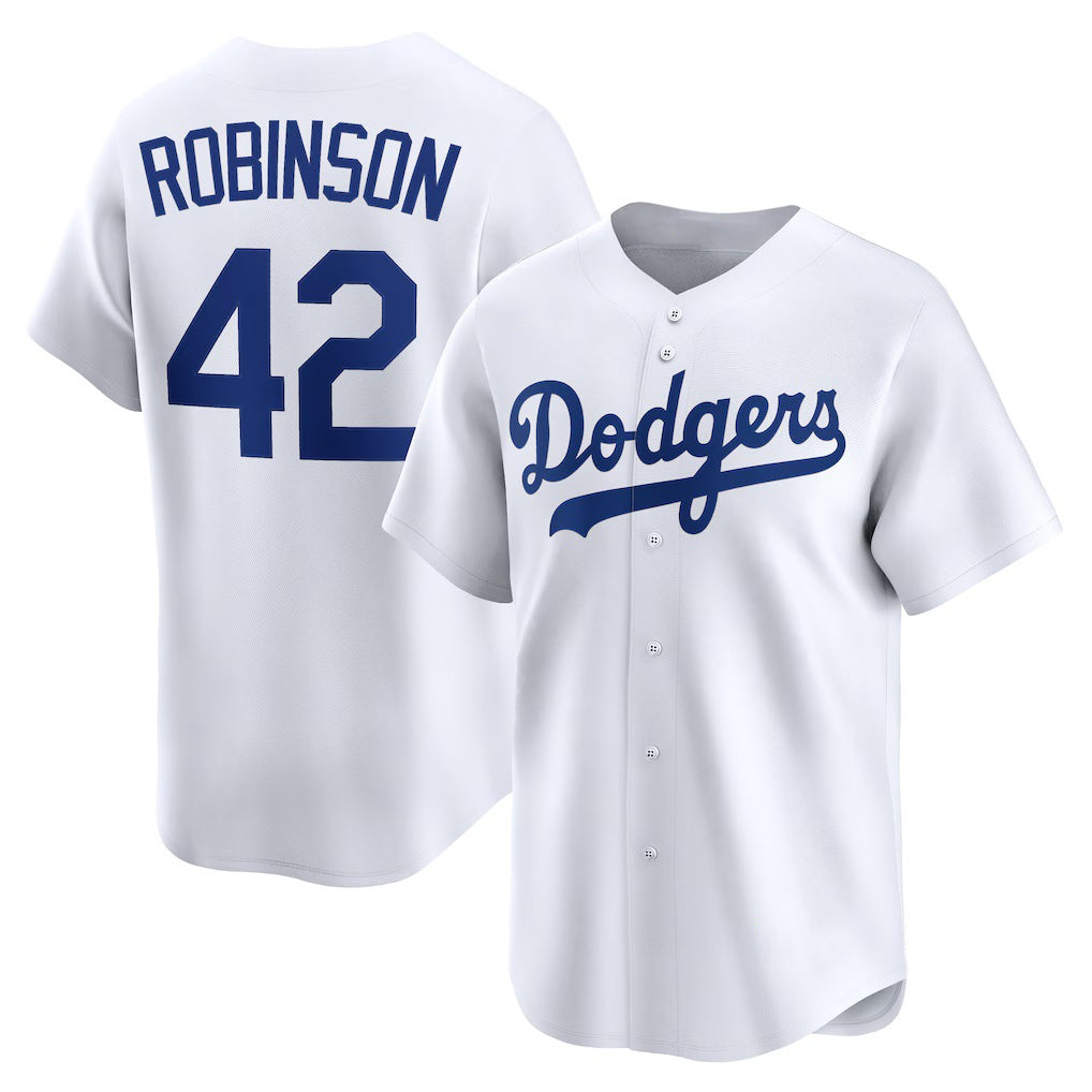 Los Angeles Dodgers #42 Jackie Robinson White JEROMEN Throwback Cooperstown Collection Limited Jersey