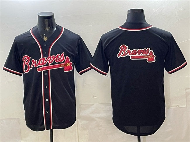 Atlanta Braves Team Big Logo 2026 Fashion Replica Black JEROMEN Out Stitched Jersey
