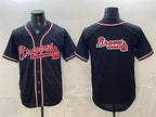 Atlanta Braves Team Big Logo 2026 Fashion Replica Black JEROMEN Out Stitched Jersey
