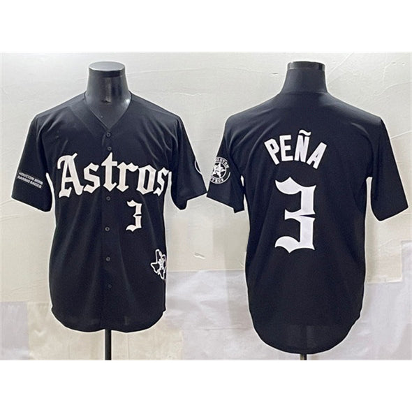 Houston Astros #3 Jeremy Pena Black JEROMEN Gothic 'Houston Born Barrio Raised' Limited Stitched Jersey