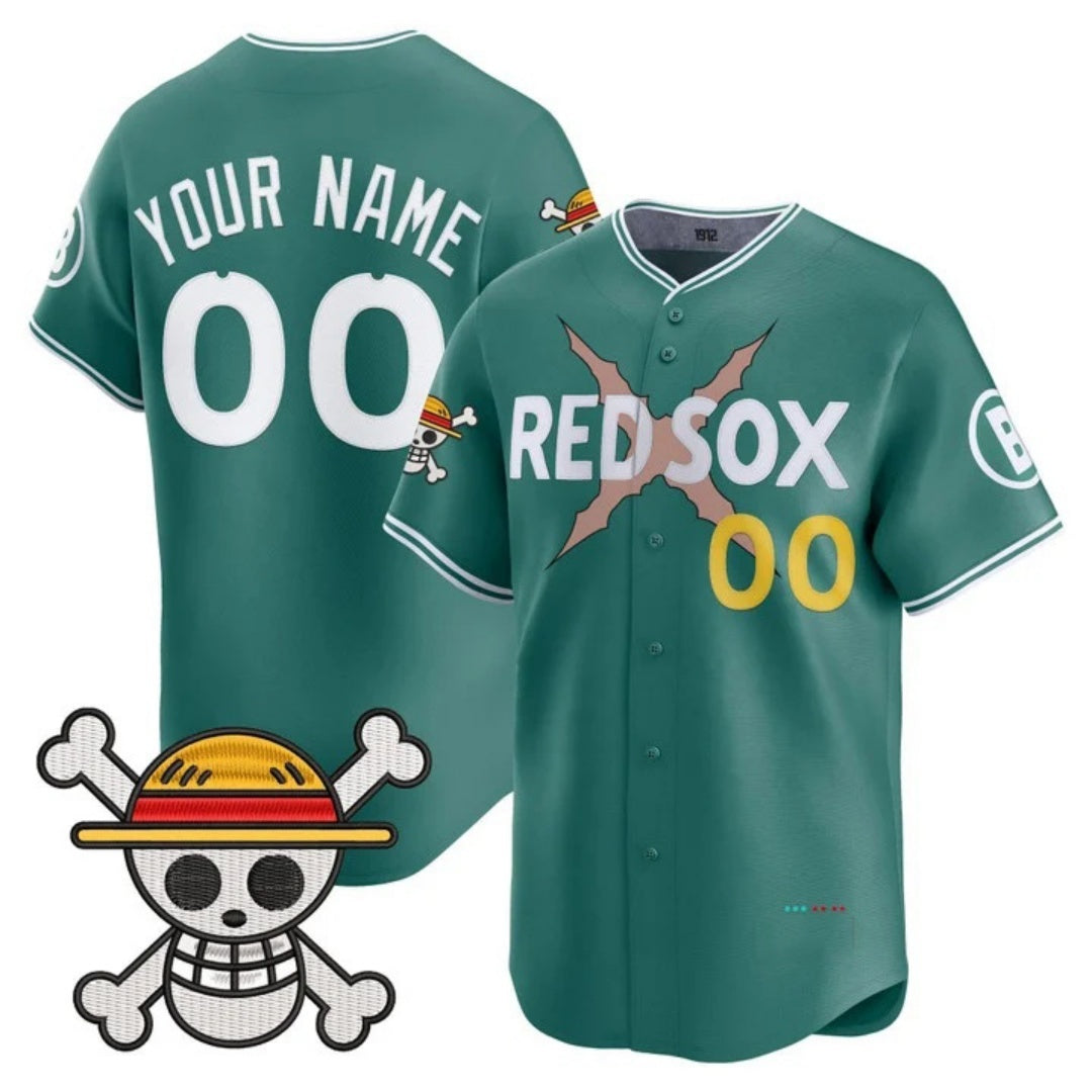 Custom Boston Red Sox x One Piece Green JEROMEN Vapor Premier Limited Jersey - Stitched