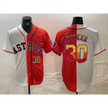 Houston Astros #30 Kyle Tucker White Orange JEROMEN Split Stitched Jerseys