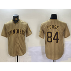 San Diego Padres #84 Dylan Cease Khaki JEROMEN Team Logo Stitched Cool Base Jersey
