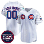 Custom Chicago Cubs Active Player White JEROMEN 2025 Tokyo Series Limited Stitched Jersey