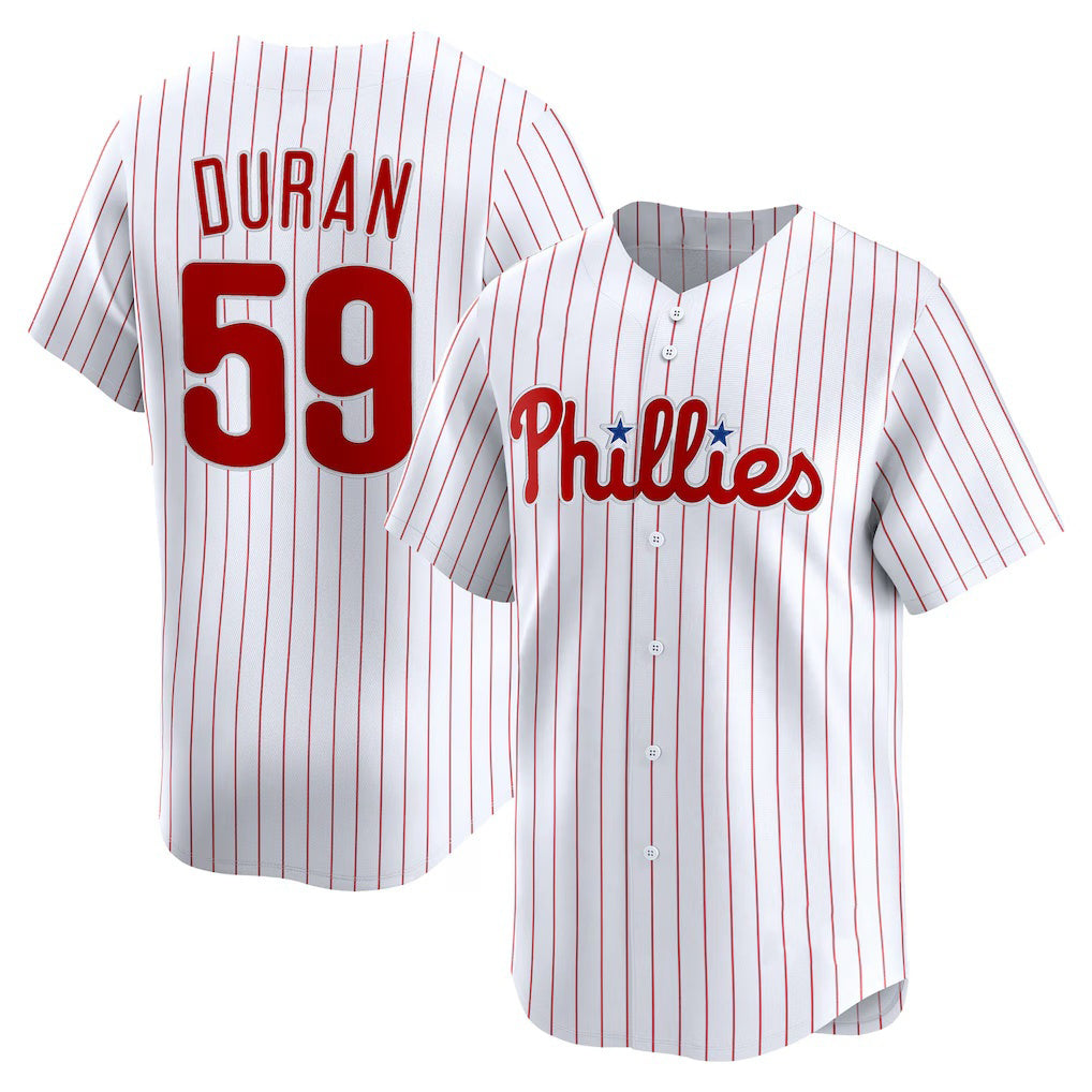 Philadelphia Phillies #59 Jhoan Duran White JEROMEN Home Limited Player Jersey