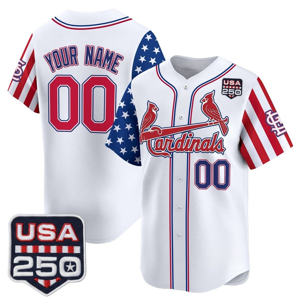 Custom St. Louis Cardinals America 250 Edition Vapor Premier Limited White JEROMEN Stitched Jerseys