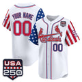 Custom St. Louis Cardinals America 250 Edition Vapor Premier Limited White JEROMEN Stitched Jerseys