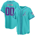 Custom Arizona Diamondbacks 2024 Teal Purple Jersey ¨C Teal 2 JEROMEN
