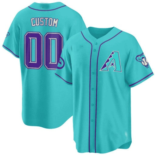 Custom Arizona Diamondbacks 2024 Teal Purple Jersey ¨C Teal 2 JEROMEN