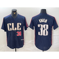 Cleveland Guardians #38 Steven Kwan Number Navy JEROMEN 2024 City Connect Limited Stitched Jersey