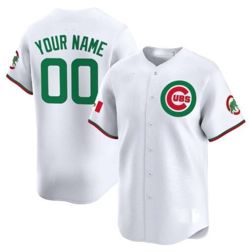 Custom Chicago Cubs Mexico Vapor Premier Limited Jersey V3 ¨C All Stitched-White JEROMEN