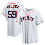 Houston Astros #59 Framber Valdez White JEROMEN Home Replica Jersey