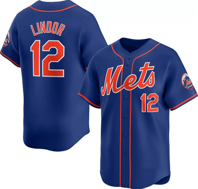 New York Mets #12 Francisco Lindor Royal JEROMEN 2024 Alternate Limited Stitched Jersey