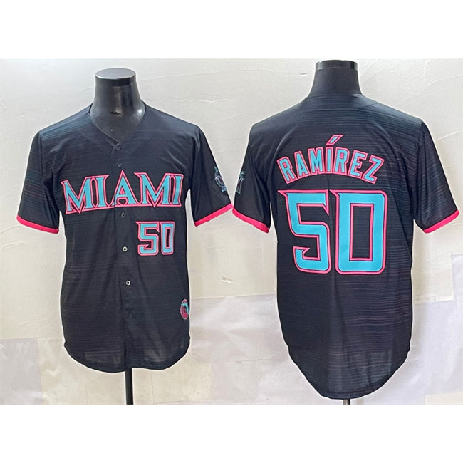 Miami Marlins #50 Agust¨ªn Ram¨ªrez Black JEROMEN 2025 City Connect Limited Stitched Jersey