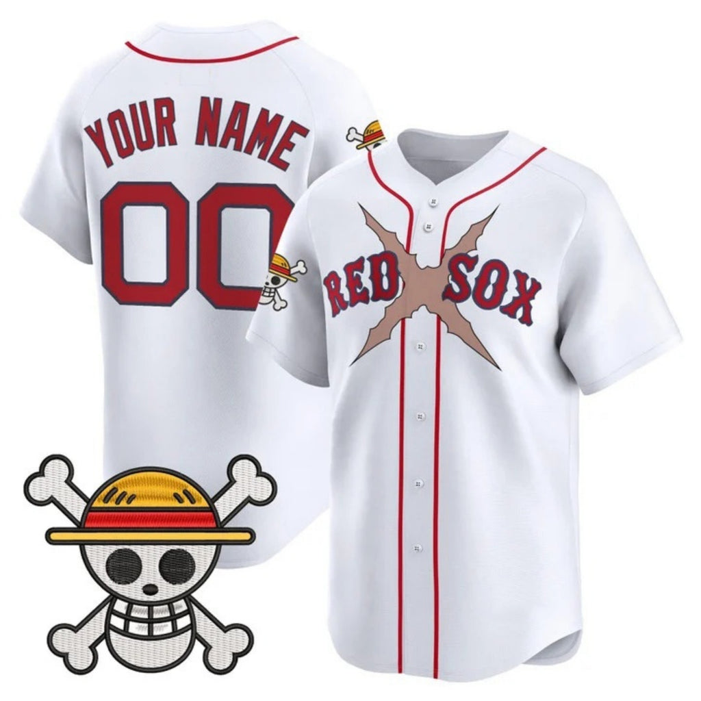 Custom Boston Red Sox x One Piece White JEROMEN Vapor Premier Limited Jersey - Stitched