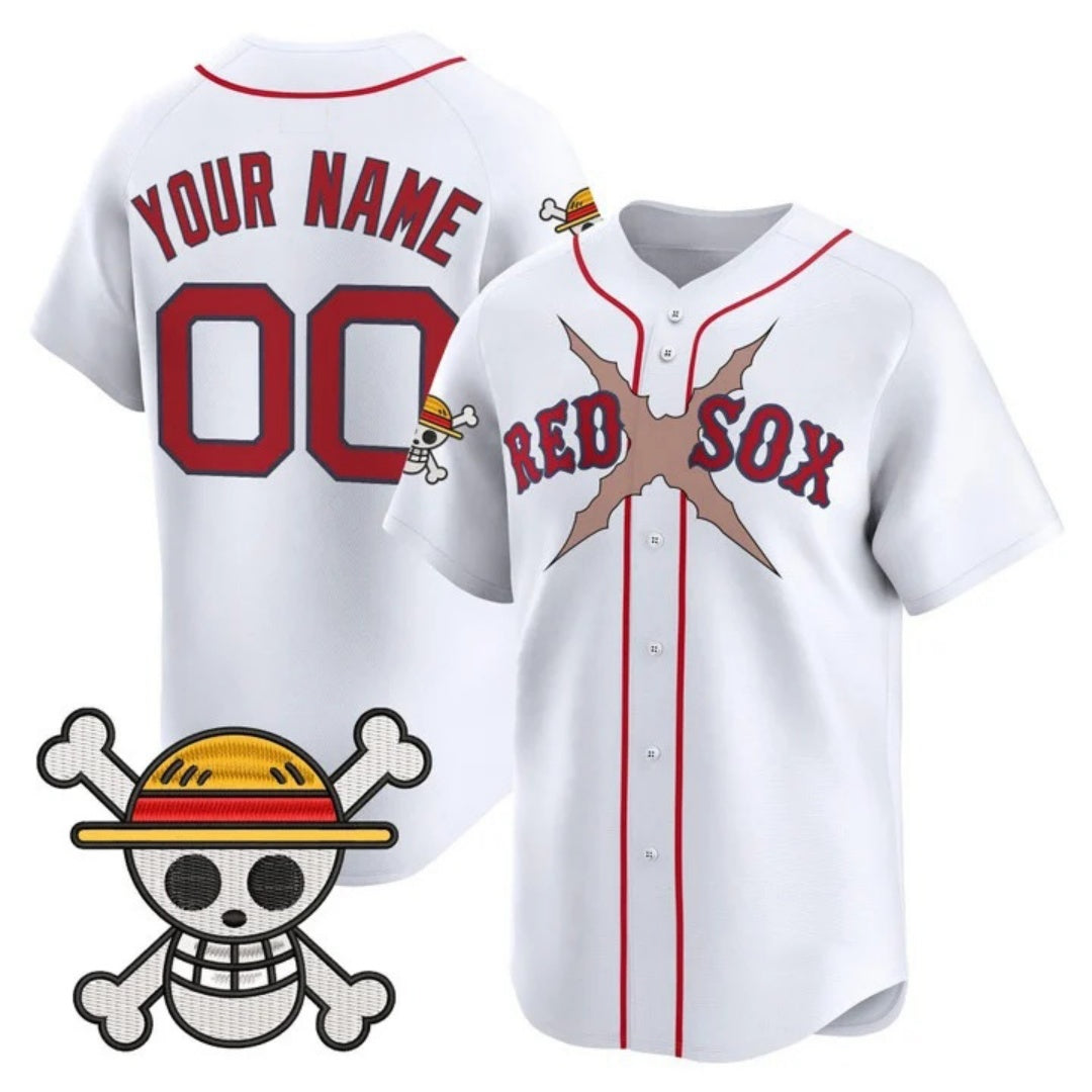Custom Boston Red Sox x One Piece White JEROMEN Vapor Premier Limited Jersey - Stitched