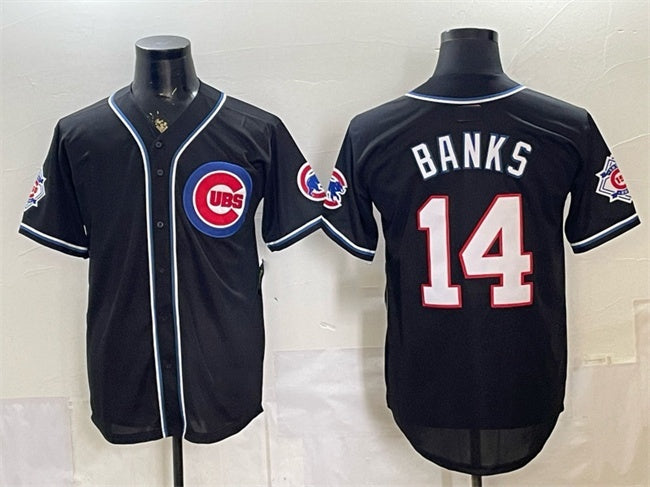 Chicago Cubs #14 Ernie Banks 150th Anniversary Black JEROMEN Out Style Vapor Premier Limited Stitched Jersey