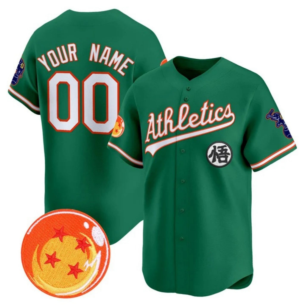 Custom Oakland Athletics x Dragon Ball Green JEROMEN Vapor Premier Limited Jersey - All Stitched