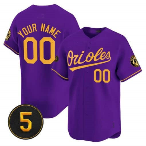 Custom Baltimore Orioles Robinson Patch Vapor Premier Limited Jersey ¨C Purple Gold JEROMEN