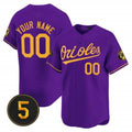 Custom Baltimore Orioles Robinson Patch Vapor Premier Limited Jersey ¨C Purple Gold JEROMEN