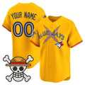 Custom Toronto Blue Jays x One Piece Gold JEROMEN Vapor Premier Limited Jersey - Stitched