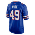 B.Bills #49 DaShaun White Royal JEROMEN Team Game Jersey