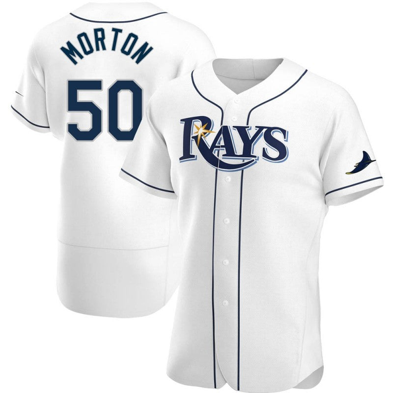 Tampa Bay Rays #50 Charlie Morton White JEROMEN Home Jersey