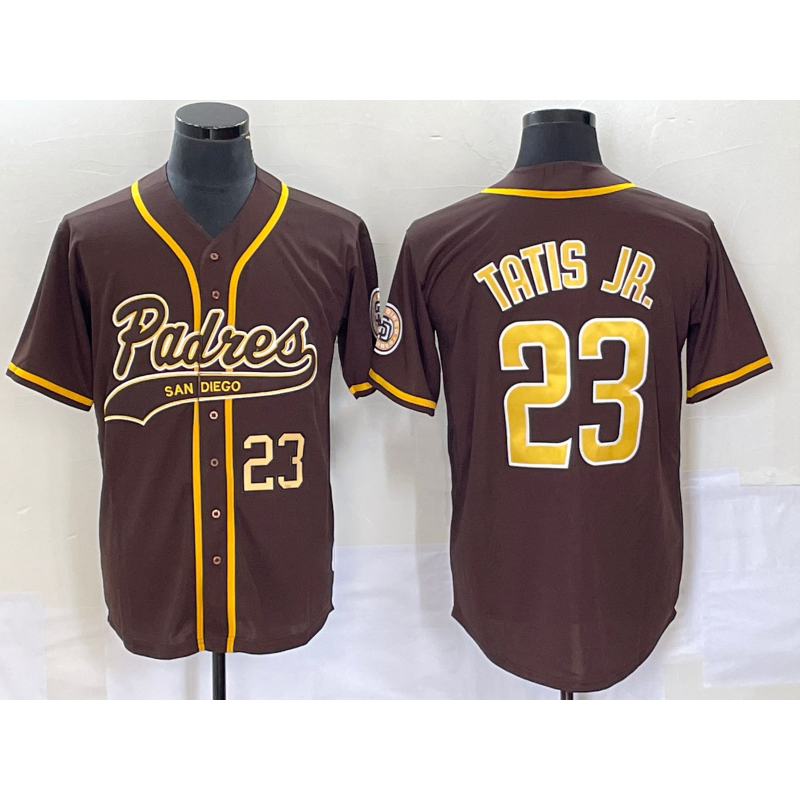 San Diego Padres #23 Fernando Tatis Jr Number Brown JEROMEN NEW 2023 Cool Base Stitched Jersey