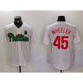 Philadelphia Phillies #45 Zack Wheeler White Green JEROMEN Cool Base Stitched Jersey 2