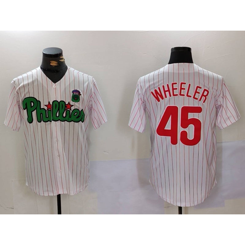Philadelphia Phillies #45 Zack Wheeler White Green JEROMEN Cool Base Stitched Jersey 2