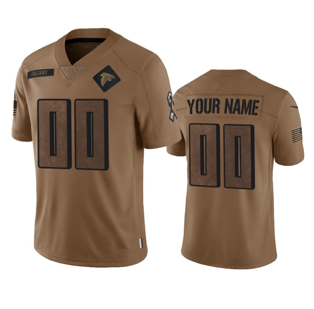 Custom A.Falcons Active Player 2023 Brown JEROMEN Salute To Setvice Limited Stitched Jersey