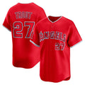 Los Angeles Angels #27 Mike Trout Red JEROMEN Alternate Limited Player Jersey