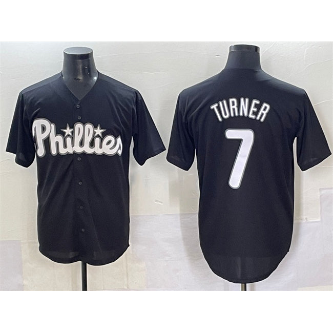 Philadelphia Phillies #7 Trea Turner Black JEROMEN Lights Out Limited Stitched Jersey