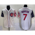 Chicago Cubs #7 Dansby Swanson White JEROMEN 2025 Independence Day Vapor Premier Limited Stitched Jersey