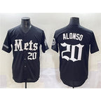 New York Mets #20 Pete Alonso Black JEROMEN 'Gotham Gothic Edition' Vapor Premier Limited Stitched Jersey