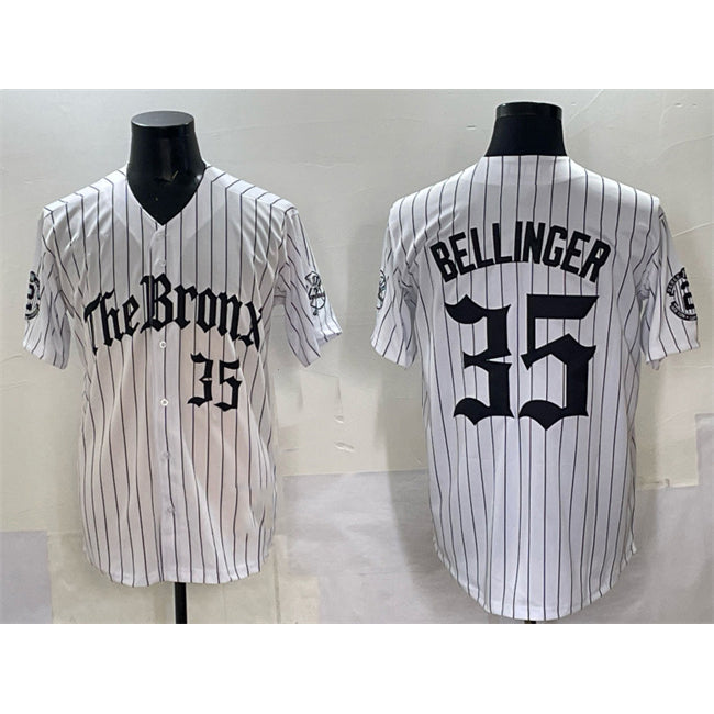 New York Yankees #35 Cody Bellinger White JEROMEN Pinstripe 'Gothic Legacy Edition' Vapor Premier Limited Stitched Jersey