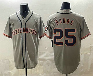 San Francisco Giants #25 Barry Bonds Gray JEROMEN Cool Base Jersey