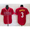 Philadelphia Phillies #3 Bryce Harper Red JEROMEN Cool Base Stitched Jersey