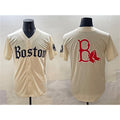 Boston Red Sox Team Big Logo Cream JEROMEN Gothic Vapor Limited Stitched Jersey