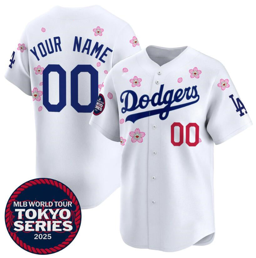 Custom Los Angeles Dodgers Active Player White JEROMEN 2025 Tokyo Series Limited Stitched Jersey