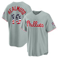 Philadelphia Phillies #10 J.T. Realmuto USA 250 Fourth of July Road Stadium Jersey - Gray JEROMEN